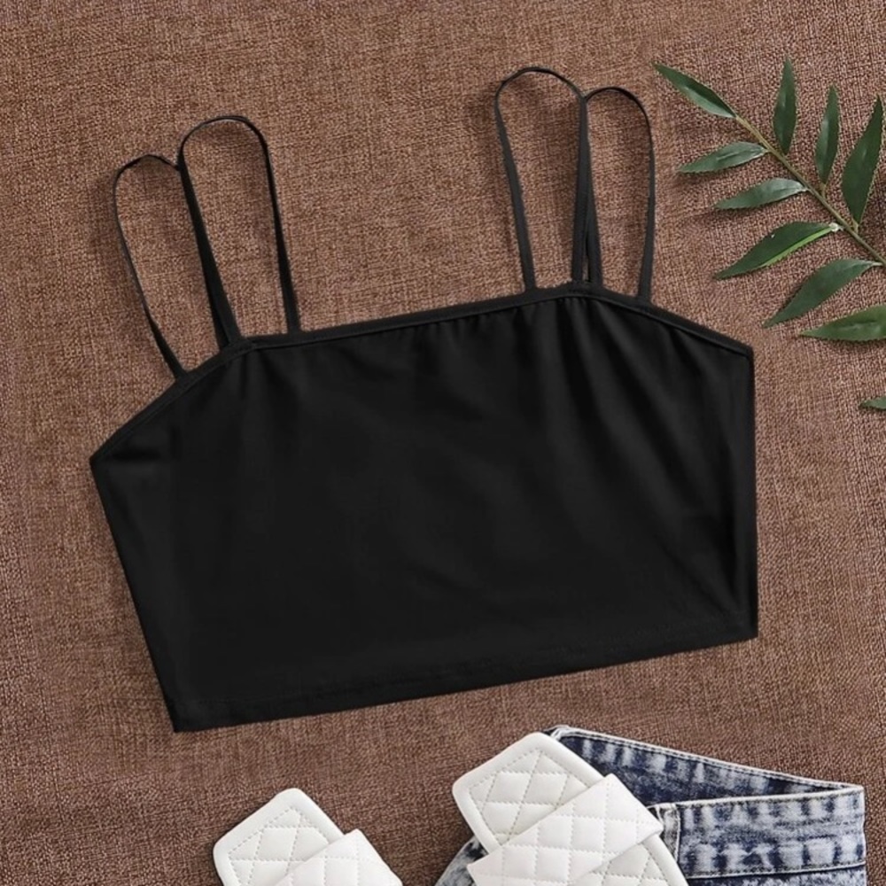 NWT Shein Double Strap Crop Cami Top S - Picture 1 of 8